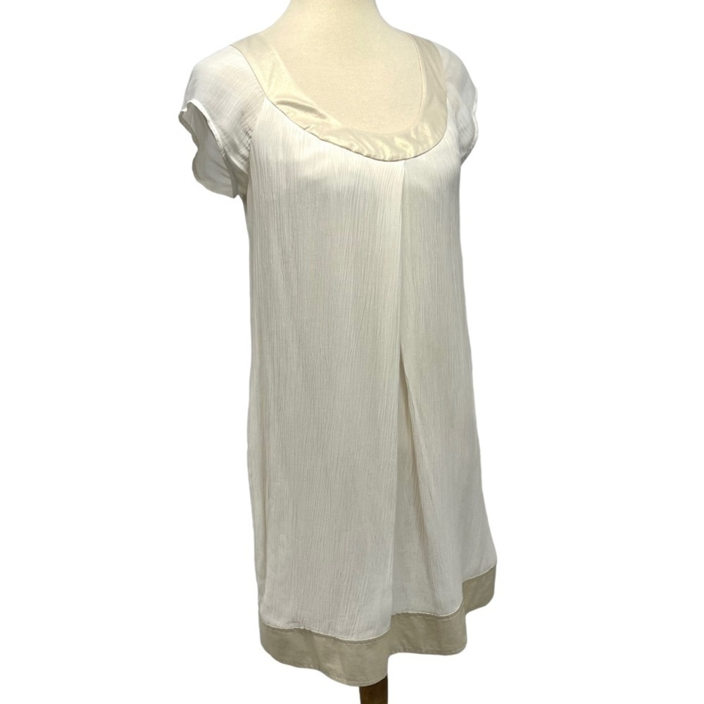 Diane Von Furstenberg Ivory Silk Blend Crepe Scoop Neck Sleeveless Dress Size 4 - Picture 7 of 10